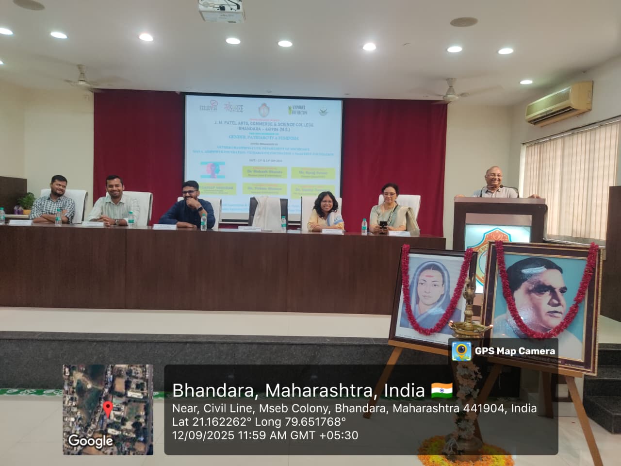 Gender Patriarchy & Feminism Workshop — Inauguration Panel, J.M. Patel College, Bhandara, Sep 2025